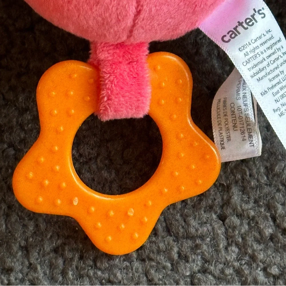 CARTER'S Pink and Orange Plush Bird Toy
